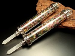 ★少量限定入荷！！★ツーソン展示会商品★さざれ入りマジックワンド★天然水晶丸珠付き！★天然石さざれヒーリングマジックワンド【MIXトルマリン】★全長約13cm(バチカン含まず)★