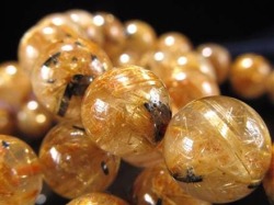 ゴールドタイチンルチルクォーツ ブレスレット 金針水晶 ヘマタイト 