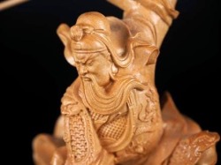 関羽 木彫り彫刻 三国志 青龍偃月刀 商売繁盛