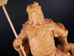 関羽 木彫り彫刻 三国志 青龍偃月刀 商売繁盛