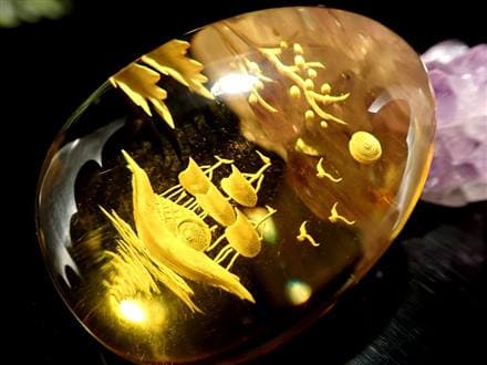 天然琥珀茶壺 彫刻珍しい極上品