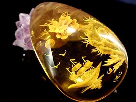 ◇職人が創り出す芸術作品◇極上天然アンバー使用◇インタリオ
