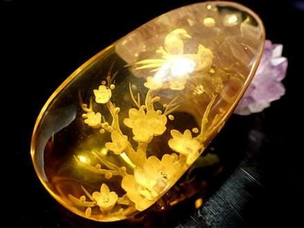 ◇職人が創り出す芸術作品◇極上天然アンバー使用◇インタリオ(沈み 