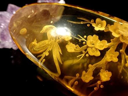 ◇職人が創り出す芸術作品◇極上天然アンバー使用◇インタリオ(沈み