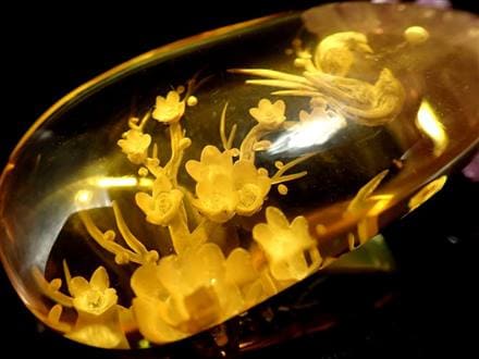 ◇職人が創り出す芸術作品◇極上天然アンバー使用◇インタリオ(沈み