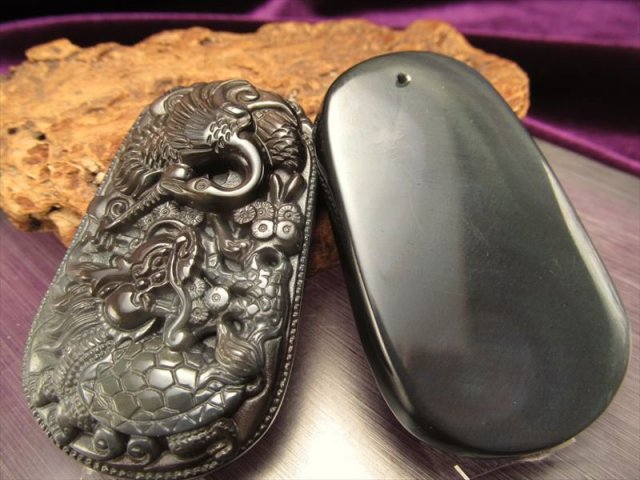 ブラックオブシディアン 龍亀 ロングイ