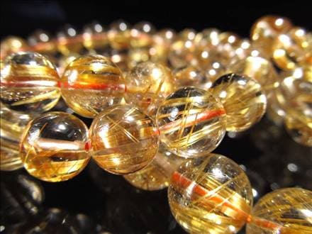 1粒売り】◇美しく輝く黄金針◇繊細針＆タイチン針◇水晶と金針の極上