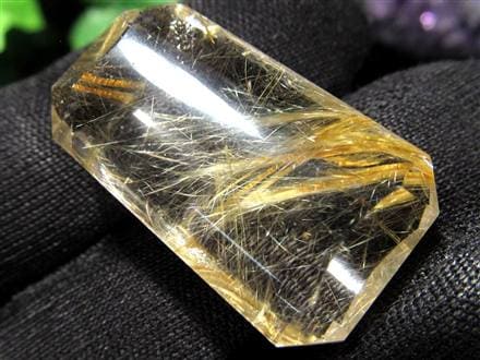 ☆縁起の良い末広がり形状☆超透明＆房状ゴールドルチル☆言わずと知れ