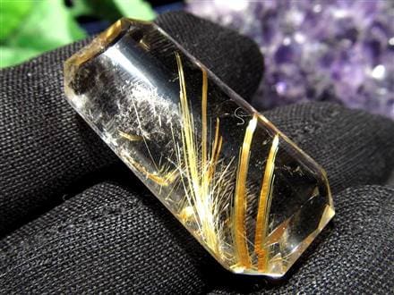 ☆縁起の良い末広がり形状☆超透明＆房状ゴールドルチル☆言わずと知れ