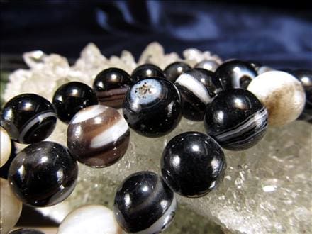 ★特選一連★魔除けの石【天眼メノウ瑪瑙アイアゲート14mm】❤️ ☆一連☆天眼メノウ【天眼石】☆【ブラジル産】