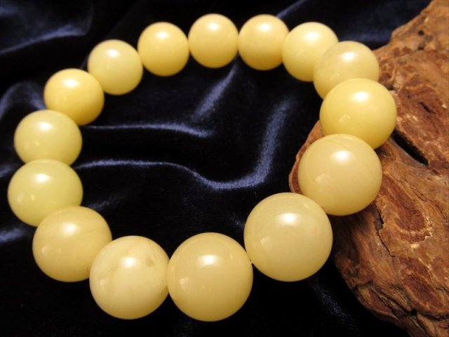 圧縮加工無し バルト海産 蜂蜜色 天然琥珀 ブレスレット/天然ハニー