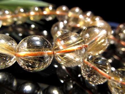 ゴールドルチルクォーツ【金運アップ】豪華なブレスレット 金運 仕事運 ルチルクォーツ 金紅石入り水晶 集中力 向上心 金色