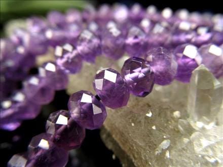 ☆一連☆アメジスト【紫水晶】☆キラキラボタンカット☆ロンデル  