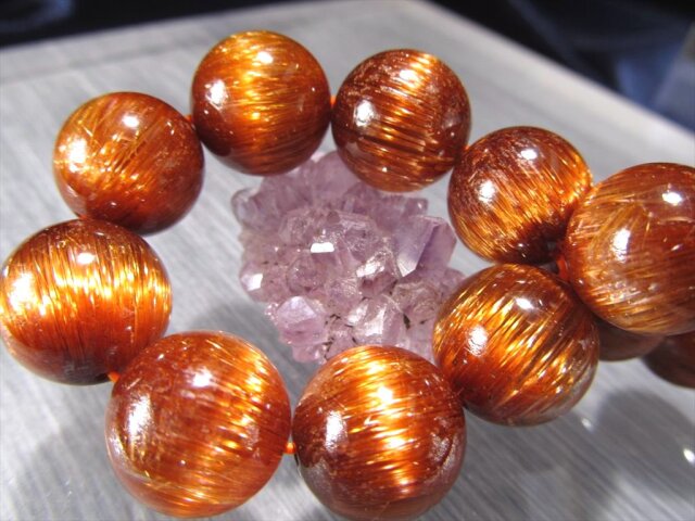 人気の新作 オレンジキャッツアイルチル ブレスレット 水晶 天然石