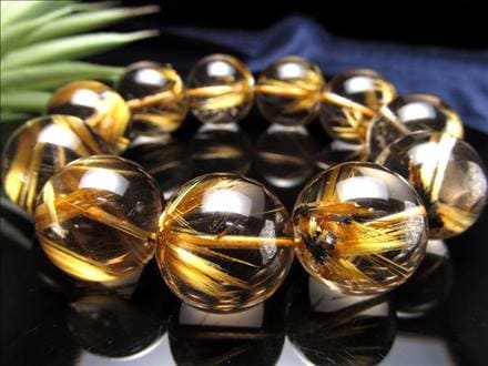 高品質No:1195天然石高透明•ルチルクォーツブレスレット早い者勝ち  