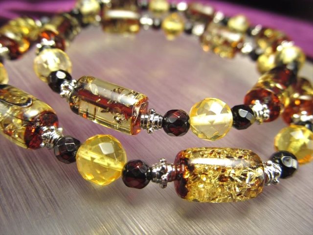 ☆神秘のブルー発色！☆チューブ×ラウンドカットビーズ☆ポーランド