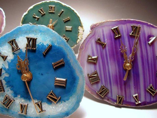 ◇フランス展示会商品◇オシャレ天然石時計◇カラフル アゲート時計