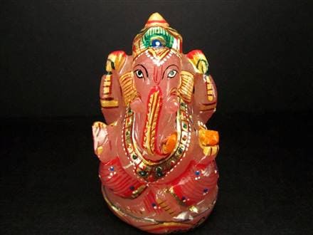 極上一級彫り 人気 夢を叶える象 豪華22金カラー彩色タイプ 悩みや不安からの開放 あらゆる障害を跳ね除ける守り神 1点物 ガネーシャ彫り置物