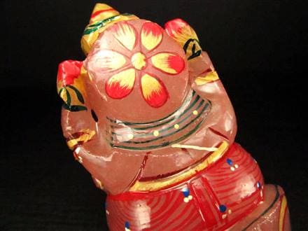 極上一級彫り 人気 夢を叶える象 豪華22金カラー彩色タイプ 悩みや不安からの開放 あらゆる障害を跳ね除ける守り神 1点物 ガネーシャ彫り置物