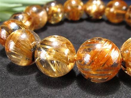 高品質高級タイガールチルクォーツブレスレット ☆厳選！極上品質☆透明×存在感ある濃密針☆金運や仕事運向上☆1点物