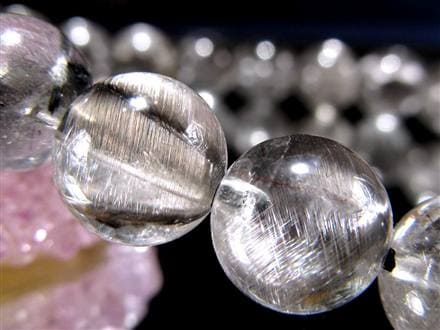 プラチナルチルクォーツ　鑑別書付き　極上グレード　約12〜12.8ミリ ◇極上透明！◇クールな輝きのプラチナ針◇入手困難な超人気ルチル