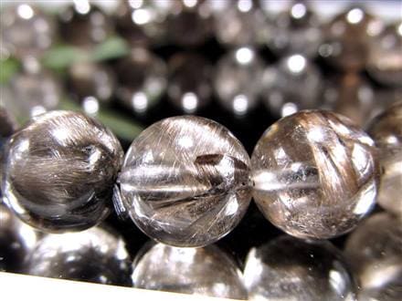 ブラジル産 プラチナ ルチルクォーツ 8.5mm玉ブレスレット 19.2g 高