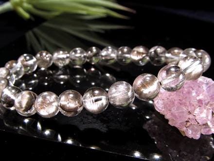 希少 ピンクプラチナルチルクォーツ ブレスレット
