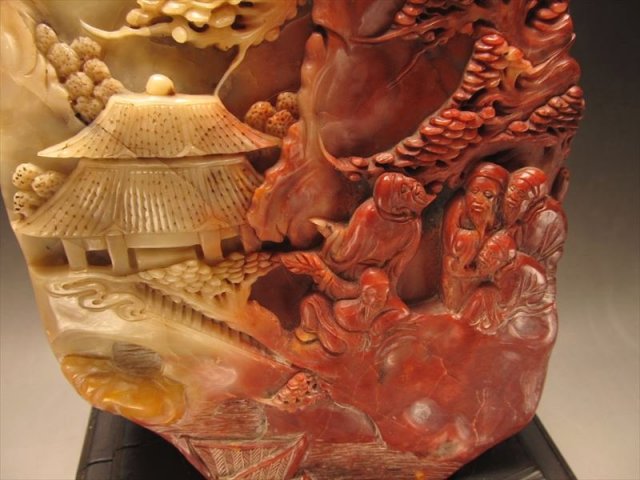 ◇縁起の良い紅白瑪瑙◇限定1点！◇天然巨大原石の一石彫り◇1点物