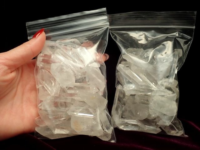 ◇上質透明・激安！◇アーカンソー州産水晶ポイント！◇1袋2480円