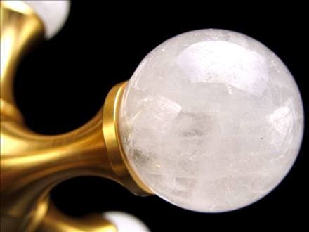 ☆神秘的！分子モチーフオブジェ☆天然水晶丸玉6個使用☆モダンな