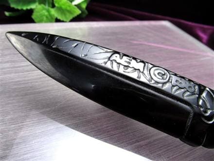 ◇漆黒の黒曜石使用ダガーナイフ◇魔除けの石でできた小刀◇古来からの