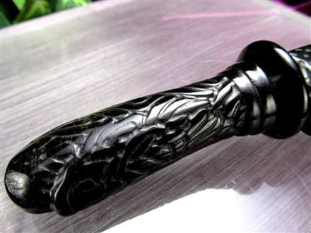 ◇漆黒の黒曜石使用ダガーナイフ◇魔除けの石でできた小刀◇古来からの