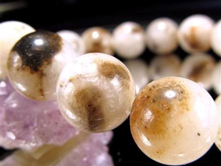 天然石ブレスレット(エネルギー注入します。) ブレスレット ヒマラヤ水晶 （エレスチャル） 天然タール入り 7.5mm 24