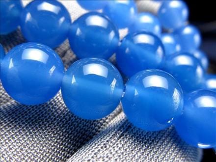 ブルー桜瑪瑙☆レア☆希少☆ブルーアゲート☆高品質☆ ☆一連☆ブルーアゲート【青瑪瑙】☆【ブラジル産】