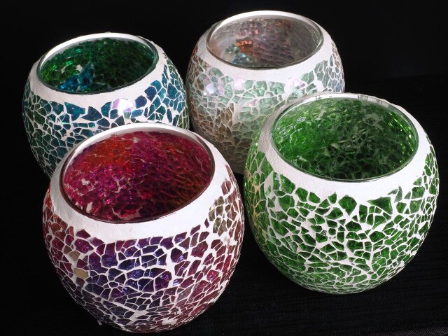 ◇華やかで温かみのあるモザイクガラス◇ひとつひとつ手作り◇個性豊か