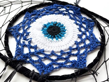 イービルアイタイプ フェザードリームキャッチャー 邪視から身を守る云