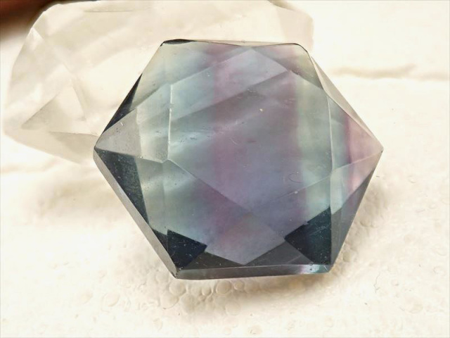 ★特別ご提供★受験のお守り☆天才の石♡【フローライト『蛍石』タンブル】❤️ ☆神秘的な六芒星カット☆ブルーグリーンやパープルの美しい蛍石
