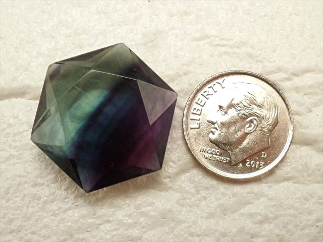 ★特別ご提供★受験のお守り☆天才の石♡【フローライト『蛍石』タンブル】❤️ ☆神秘的な六芒星カット☆ブルーグリーンやパープルの美しい蛍石