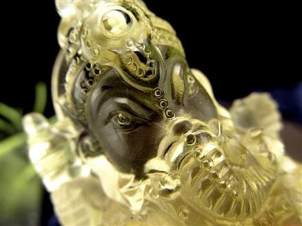 ガネーシャ　特大　天然石　翡翠　K22金使用 　特注品 カラーストーンショップ キロル / 【原石】水晶・ガネーシャ