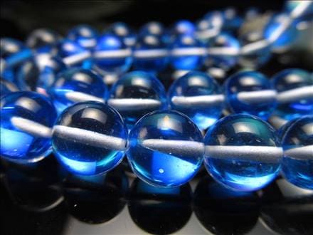 ☆一連☆静かな藍色の光☆ディープブルーカラー☆レインボーグラス