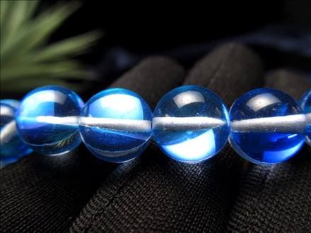 ☆一連☆静かな藍色の光☆ディープブルーカラー☆レインボーグラス