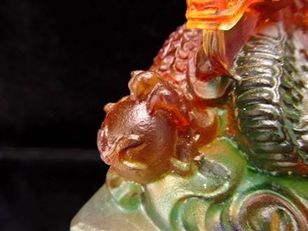 ☆皇帝の証☆伝国璽☆レインボーカラーの龍置物☆大吉開運