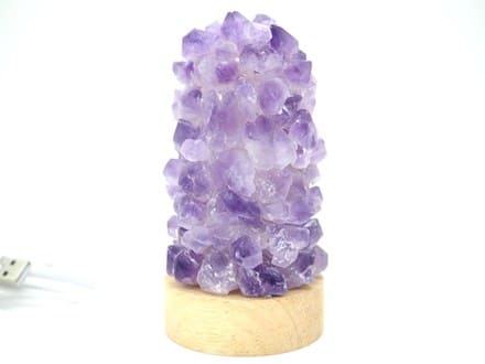 アメジスト ベッドサイドランプ 暖かみのある光で就寝前の癒しタイムを