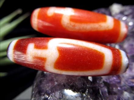 ◇限定入荷！紅天珠◇チベット発祥の厄除け・開運お守り◇希少紅朱砂