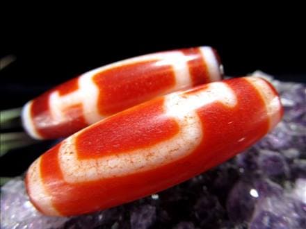 ◇限定入荷！紅天珠◇チベット発祥の厄除け・開運お守り◇希少紅朱砂