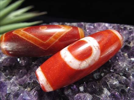 ◇限定入荷！紅天珠◇チベット発祥の厄除け・開運お守り◇希少紅朱砂