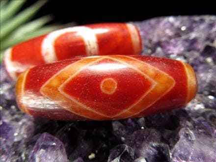 ◇限定入荷！紅天珠◇チベット発祥の厄除け・開運お守り◇希少紅朱砂
