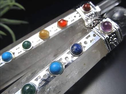 Himalayan 水晶 マジックワンドヒーリング 宝石 銀製 シルバー