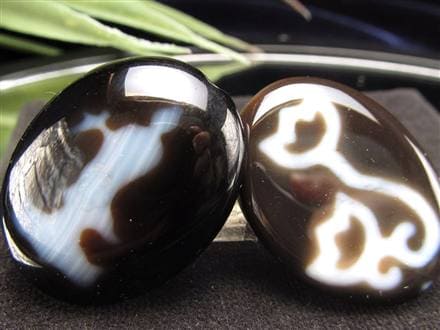 観音水蓮花天珠 【楕円板型】 約29-31mm×約22-26mm 至純天珠｜天珠