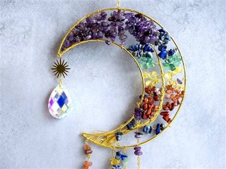 アゲート月デザインインテリアプレート